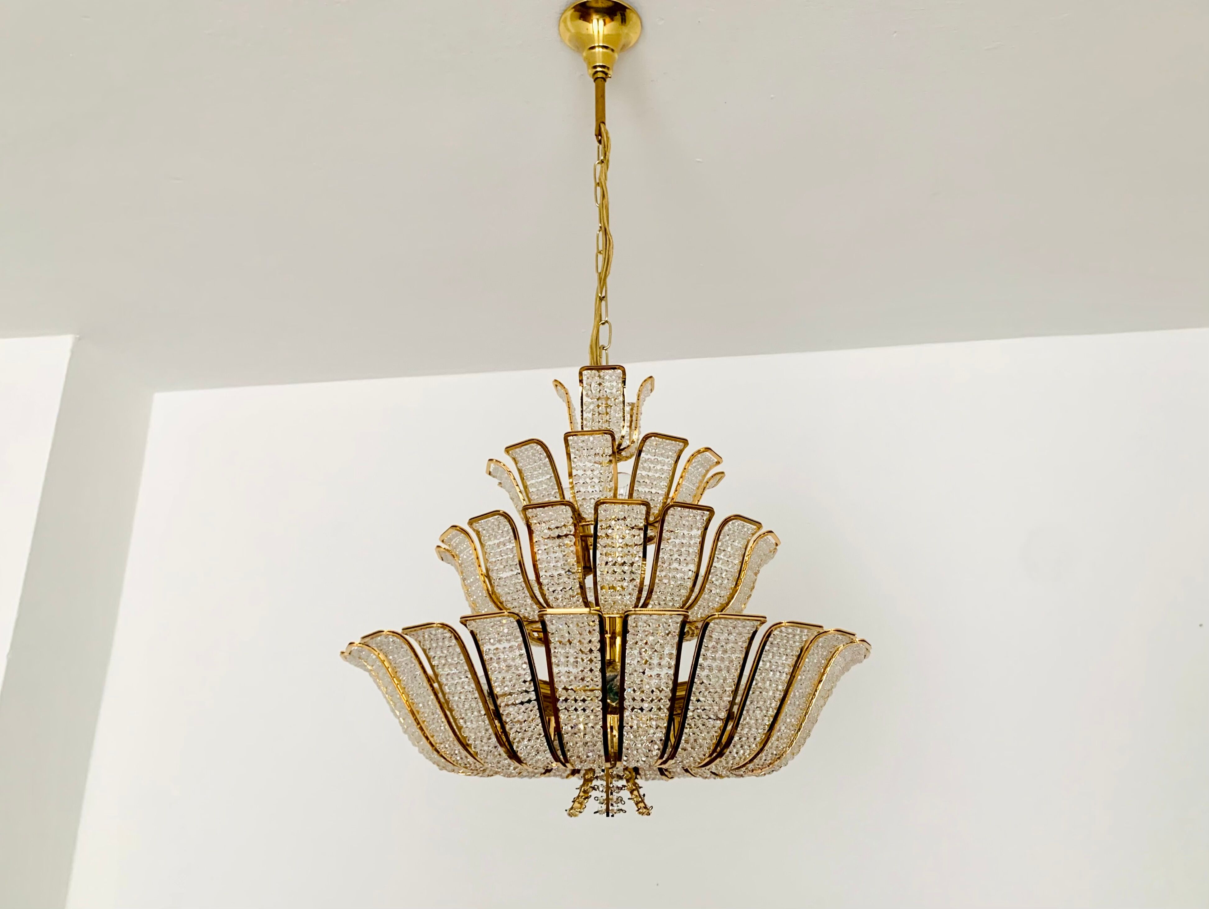Crystal Glass Chandelier by Palwa