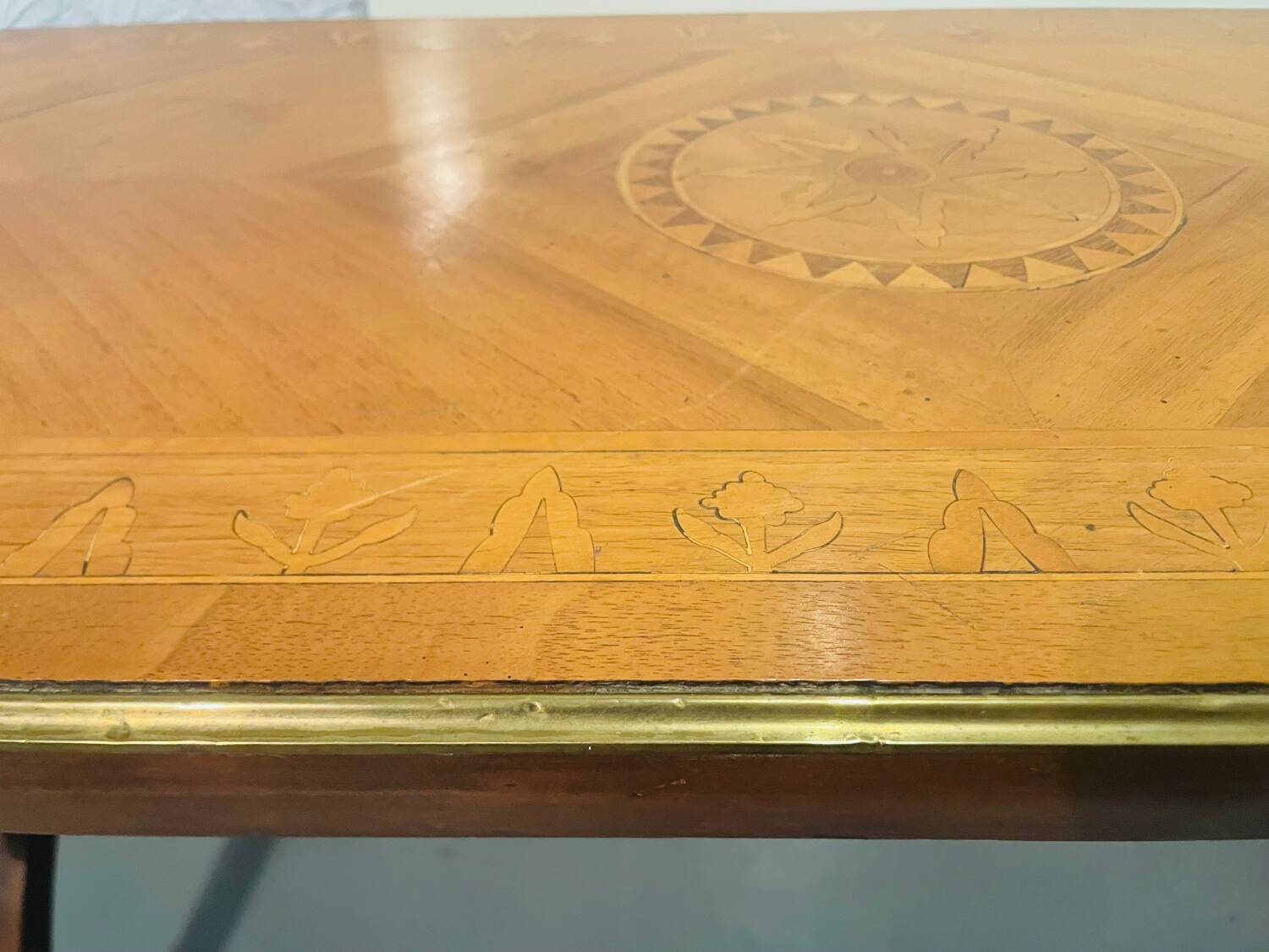 Neoclassical French Marquetry Coffee Table