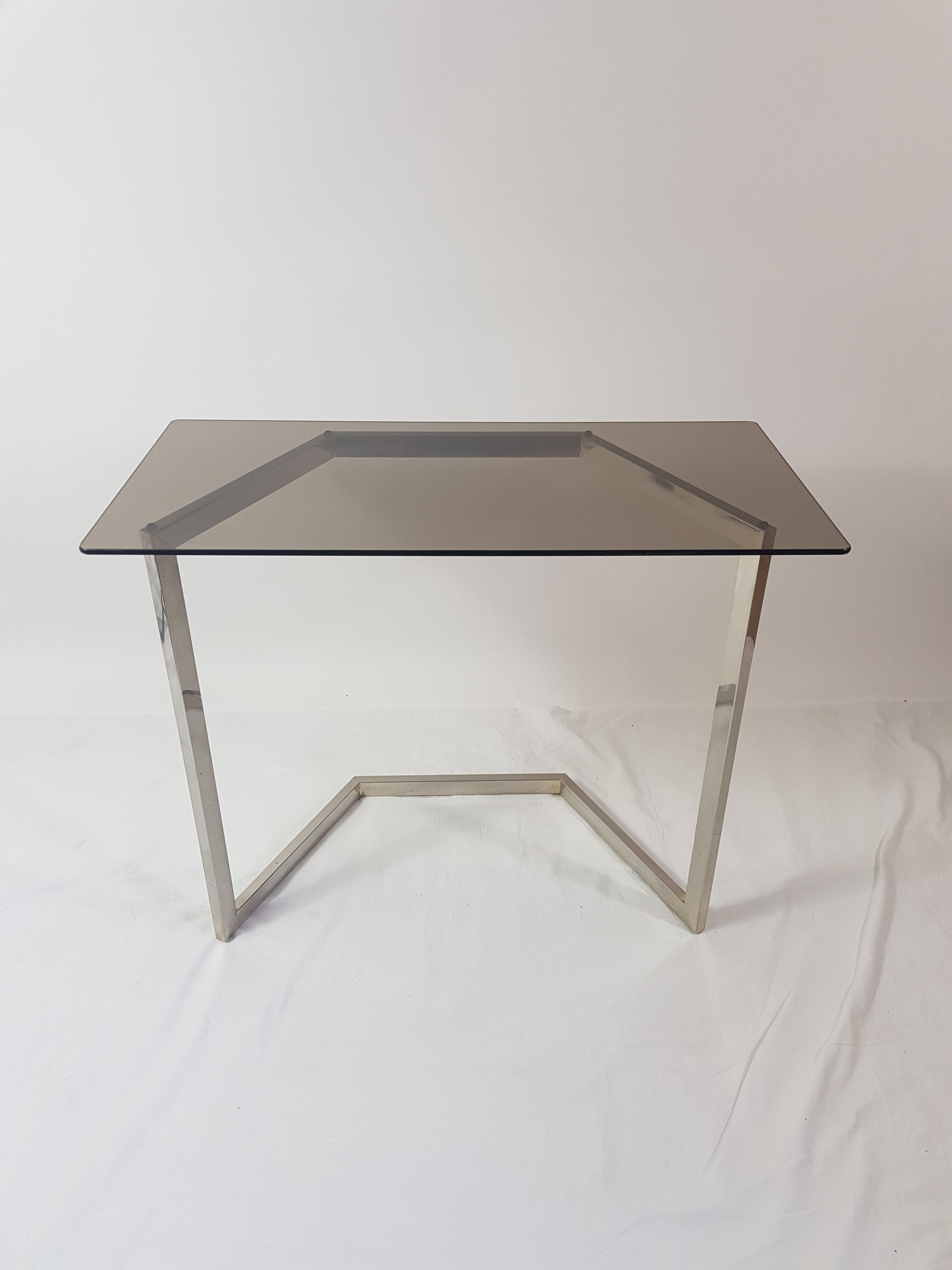 Console brass and smoked glass 70's