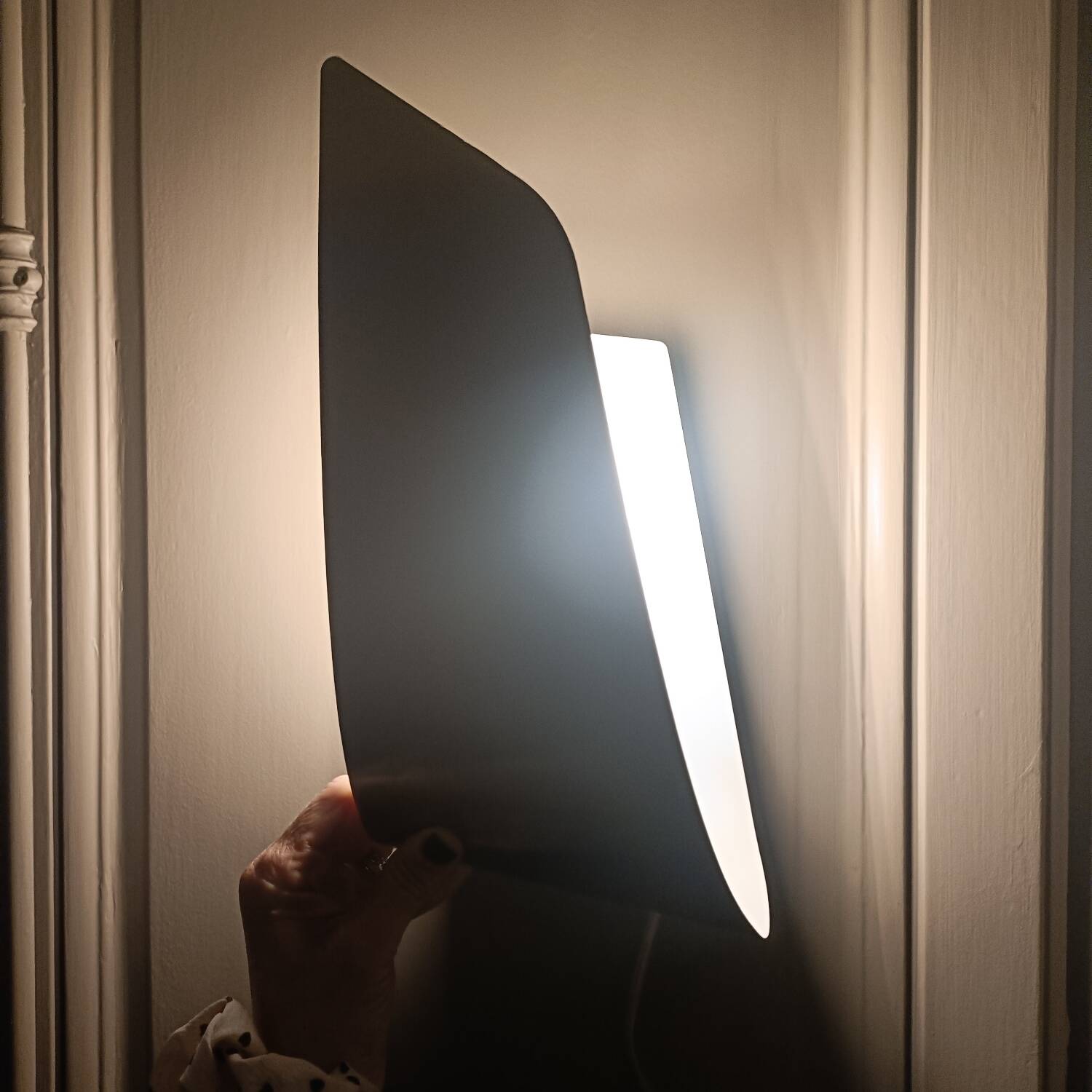 Brushed steel wall light Space Age