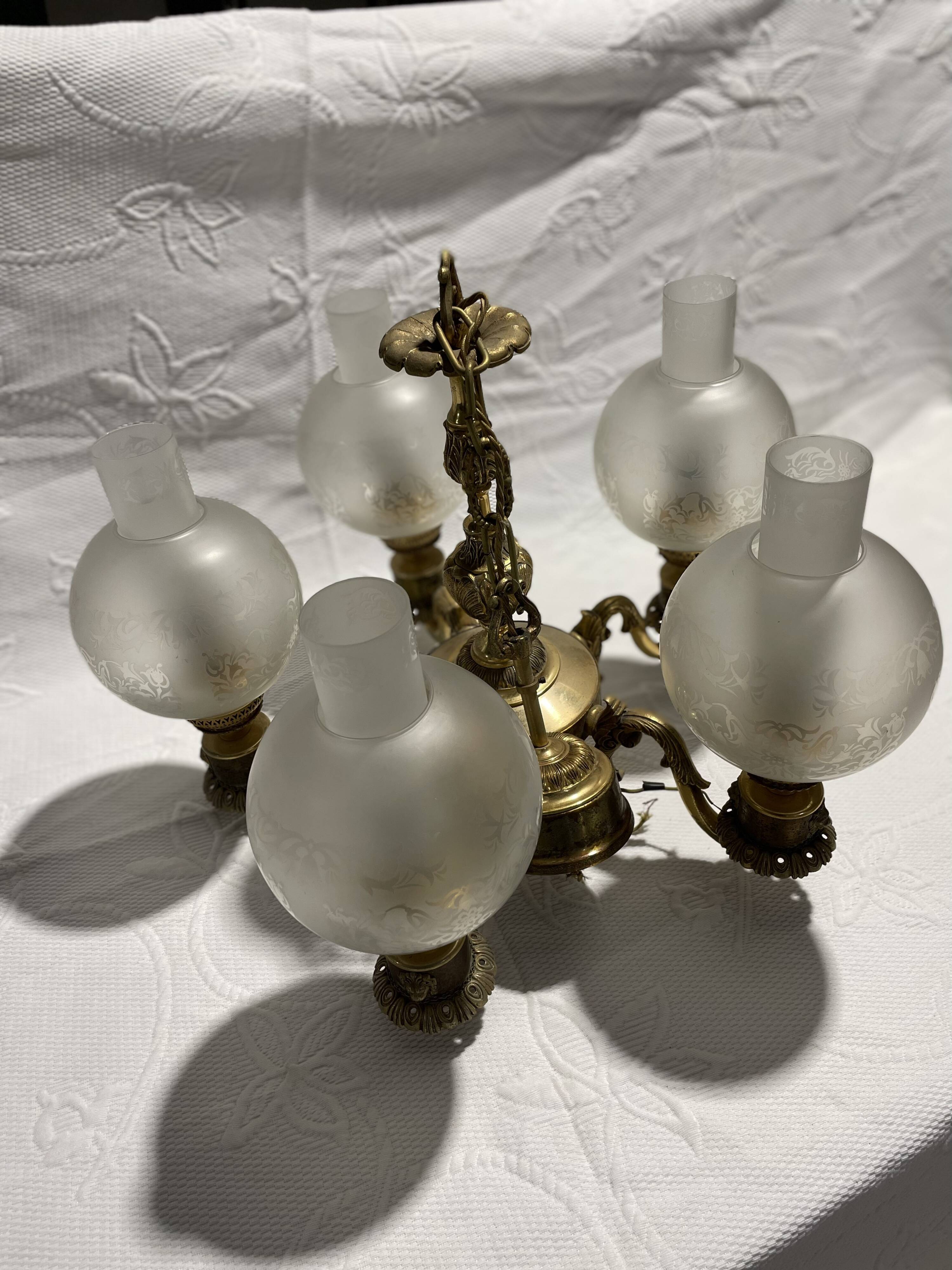 Napoleon III 5-arms chandelier