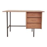 Renovated vintage modernist desk, metal & oak, 1950s/60s