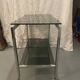 Vintage chrome and smoked grey glass trolley / dessert table circa 1970.