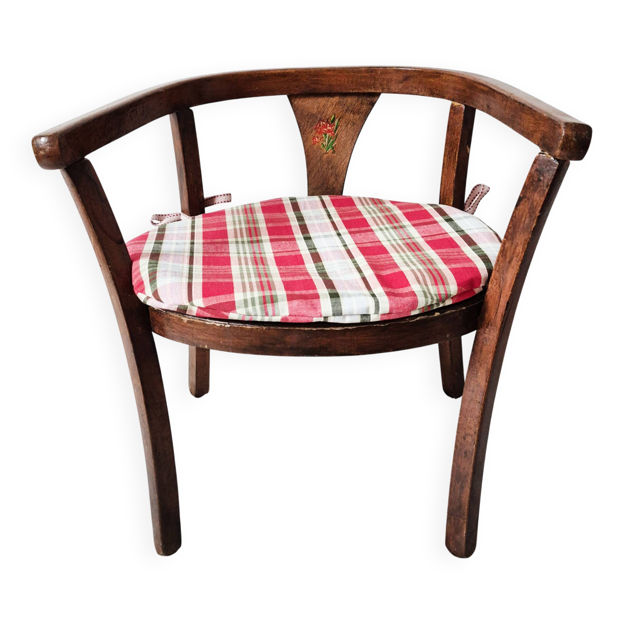 Vintage 1960s  turned wooden children's armchair