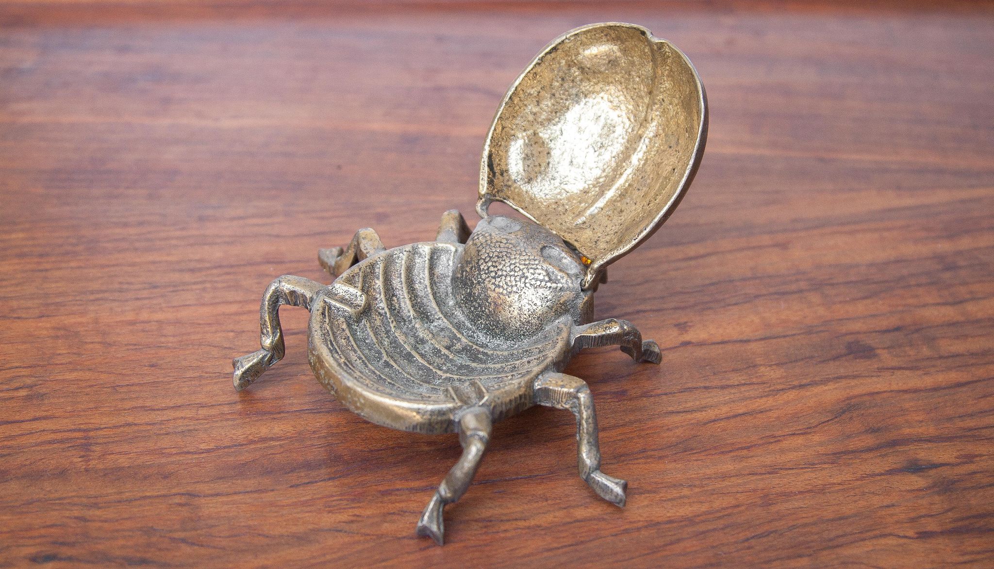 Vintage ashtray brass ladybug