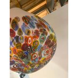 Contemporary Murano Style White With Murrise Multicolor Pendant