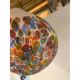 Contemporary Murano Style White With Murrise Multicolor Pendant