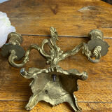 Two-arm chandelier, rocaille style, in bronze