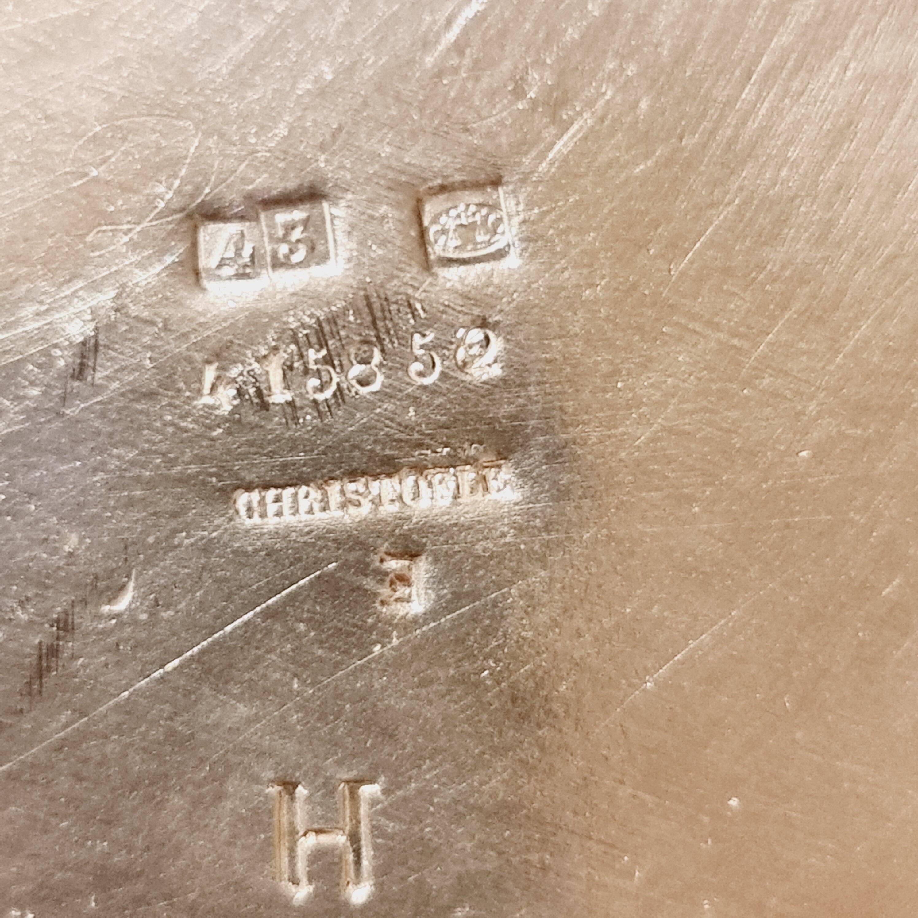 Christofle Plate Warmer Silver Metal large oval format 19th century L'Alfenide et Gallia