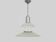 Chandelier, Space Age Flying Saucer Pendant Light, Holophane Style, Industrial Glass. 70s