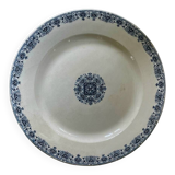 Ancien plat en porcelaine opaque de Gien modèle Montmorency