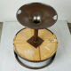 Luna Space Age chocolate brown tulip side table by Opal, Germany