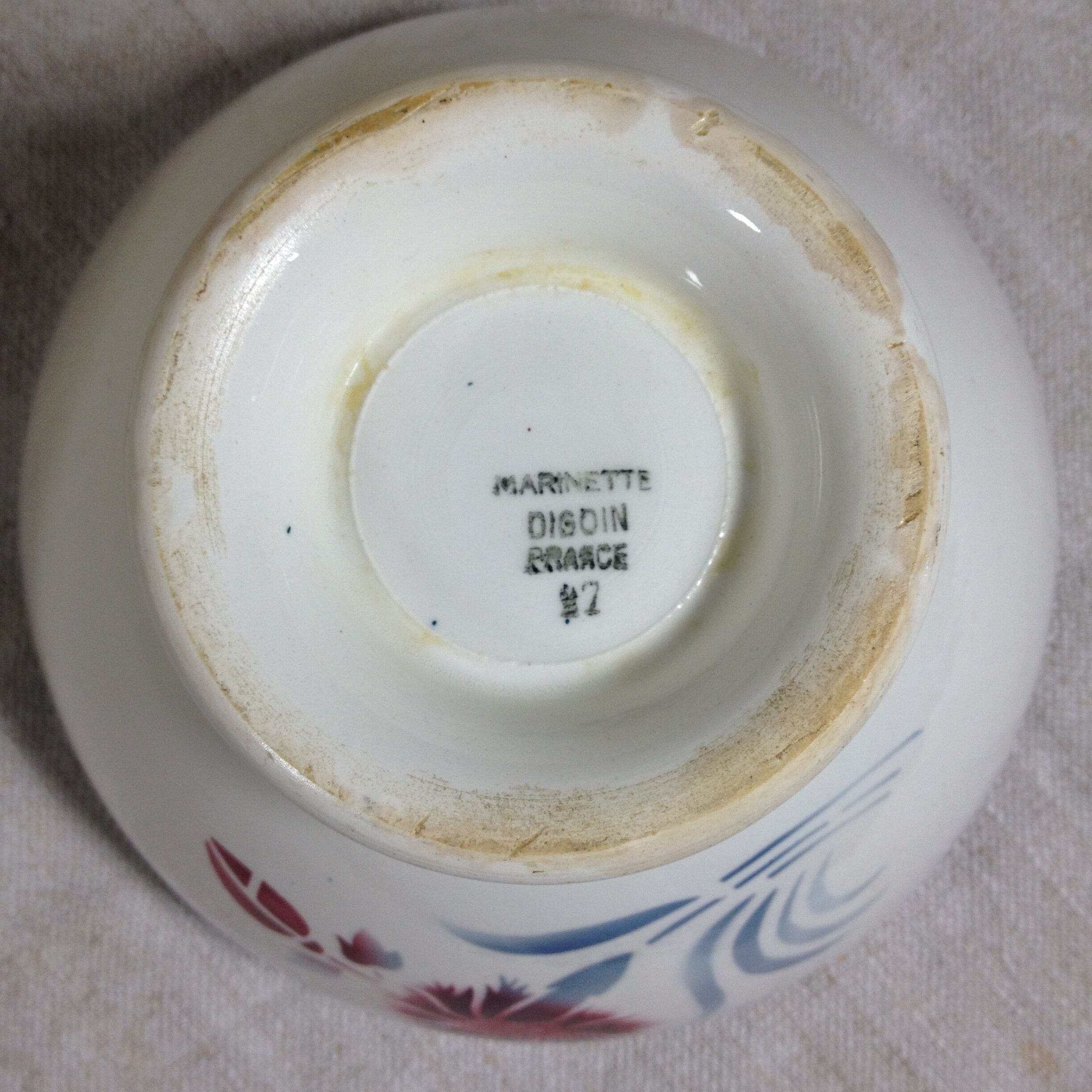 Digoin large bowl size, model Marinette 1950