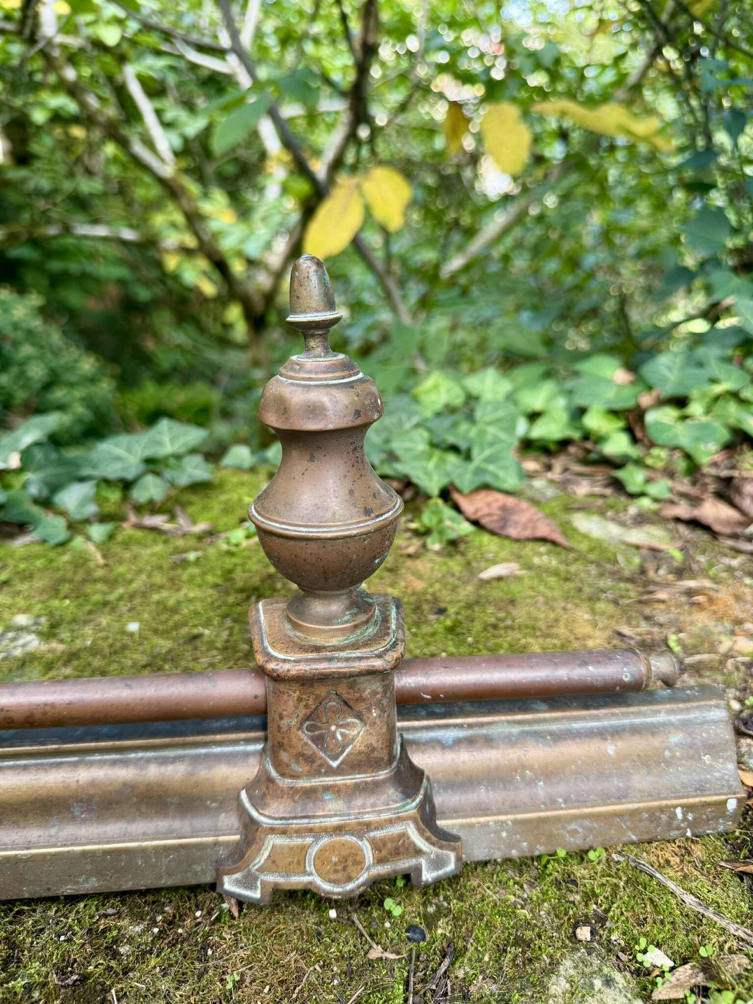 19th century bronze fireplace bar