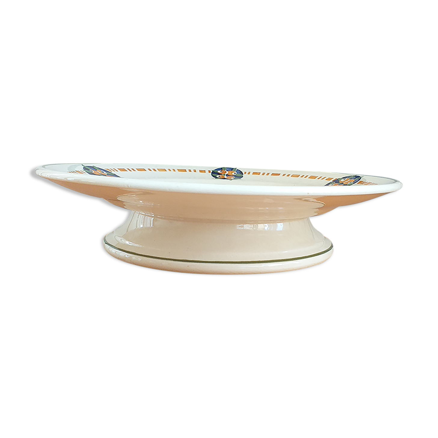 Compotier en porcelaine de Longwy modèle Caprice