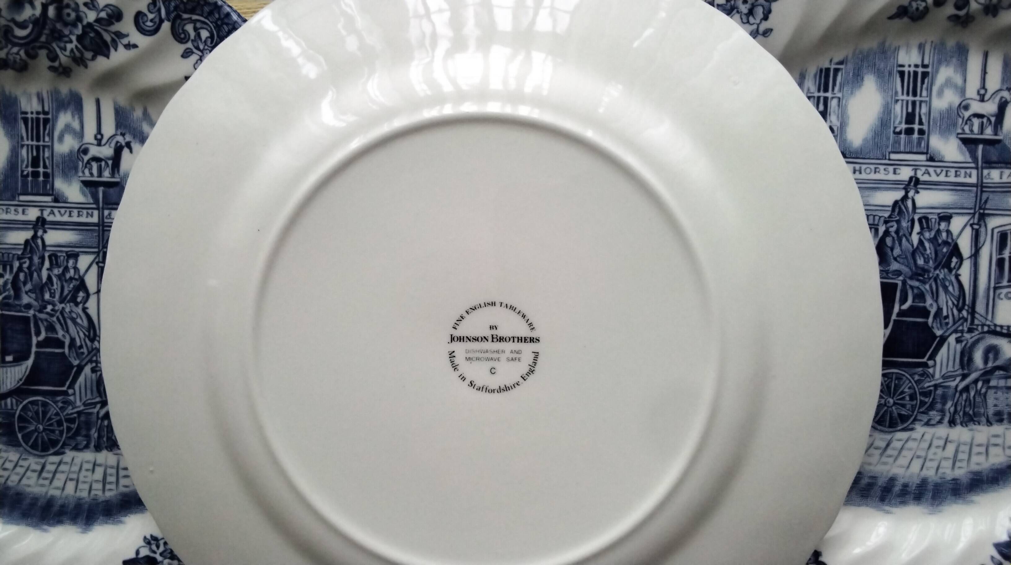 6 English porcelain dessert plates by Johnson Bros.