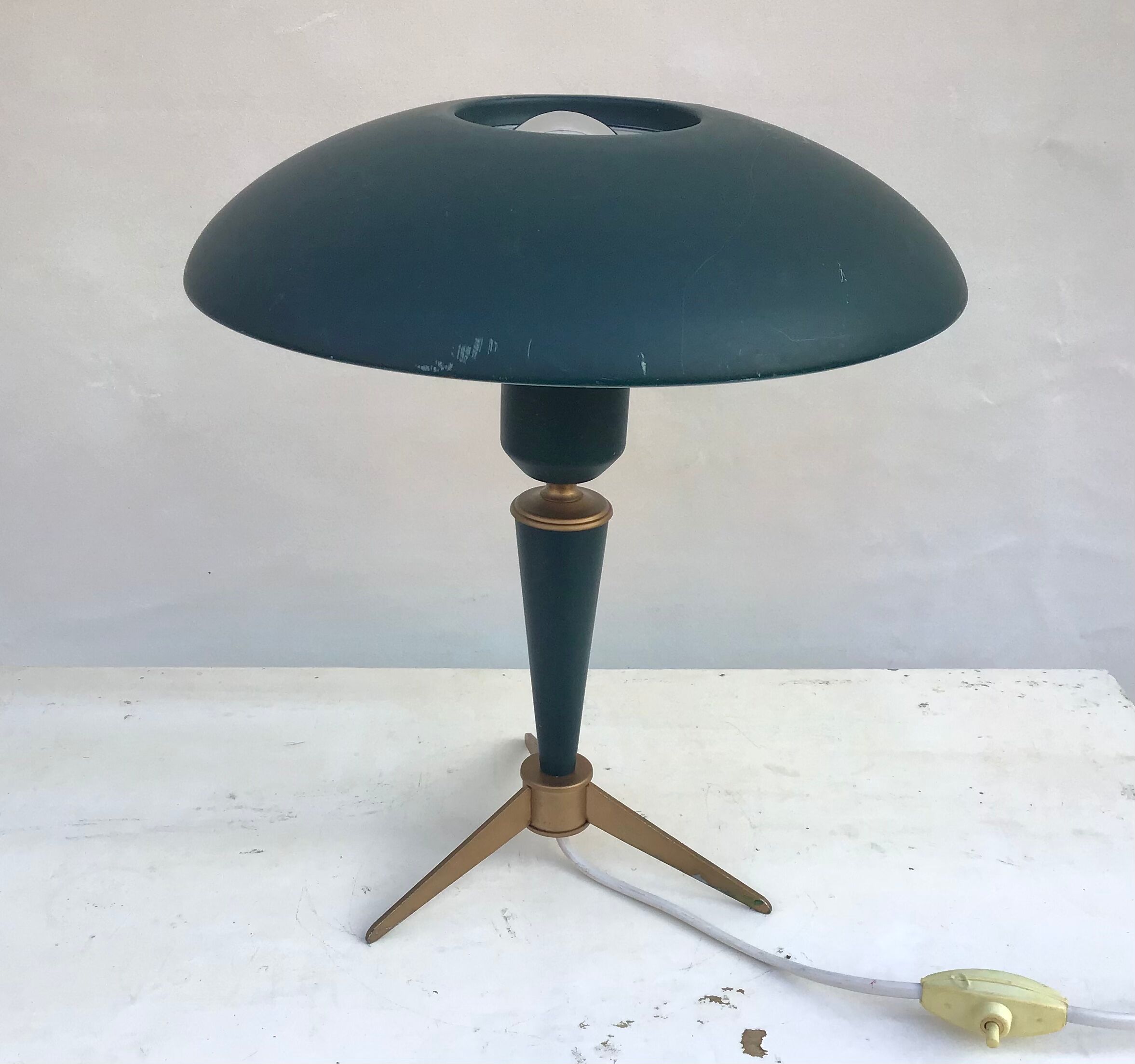 Tripod desk lamp design by Louis Kalff for Phillips 1960's "jewel" model