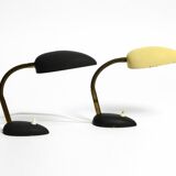 Pair of small 1950s metal table lamps with goosenecks by Gebrüder Cosack