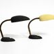 Pair of small 1950s metal table lamps with goosenecks by Gebrüder Cosack