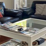 Set 2 Rochebobois sofas "off shore" leather cat 04: 3-4 seats - 2 1/2 seats