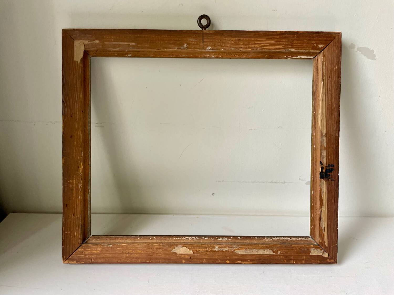 Antique wood frame Black & gilded border 28.5 cm x 24 cm