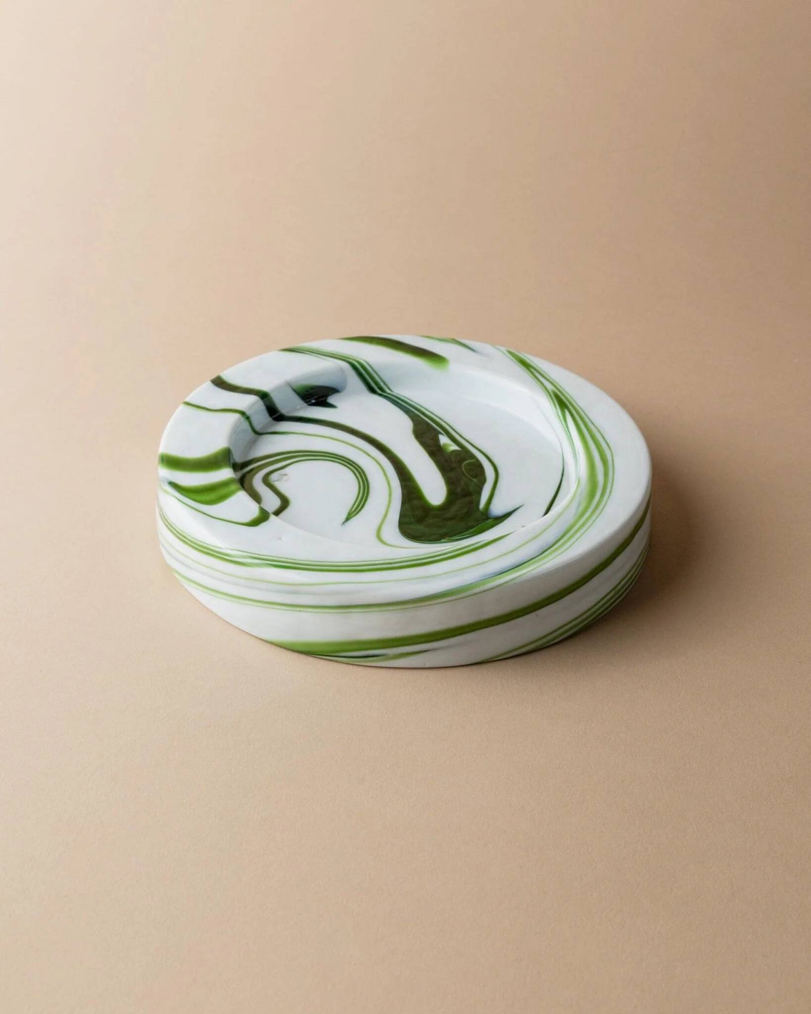 Vert Murano glass swirl bowl by Sergio Asti for Venini, Italian 1970s