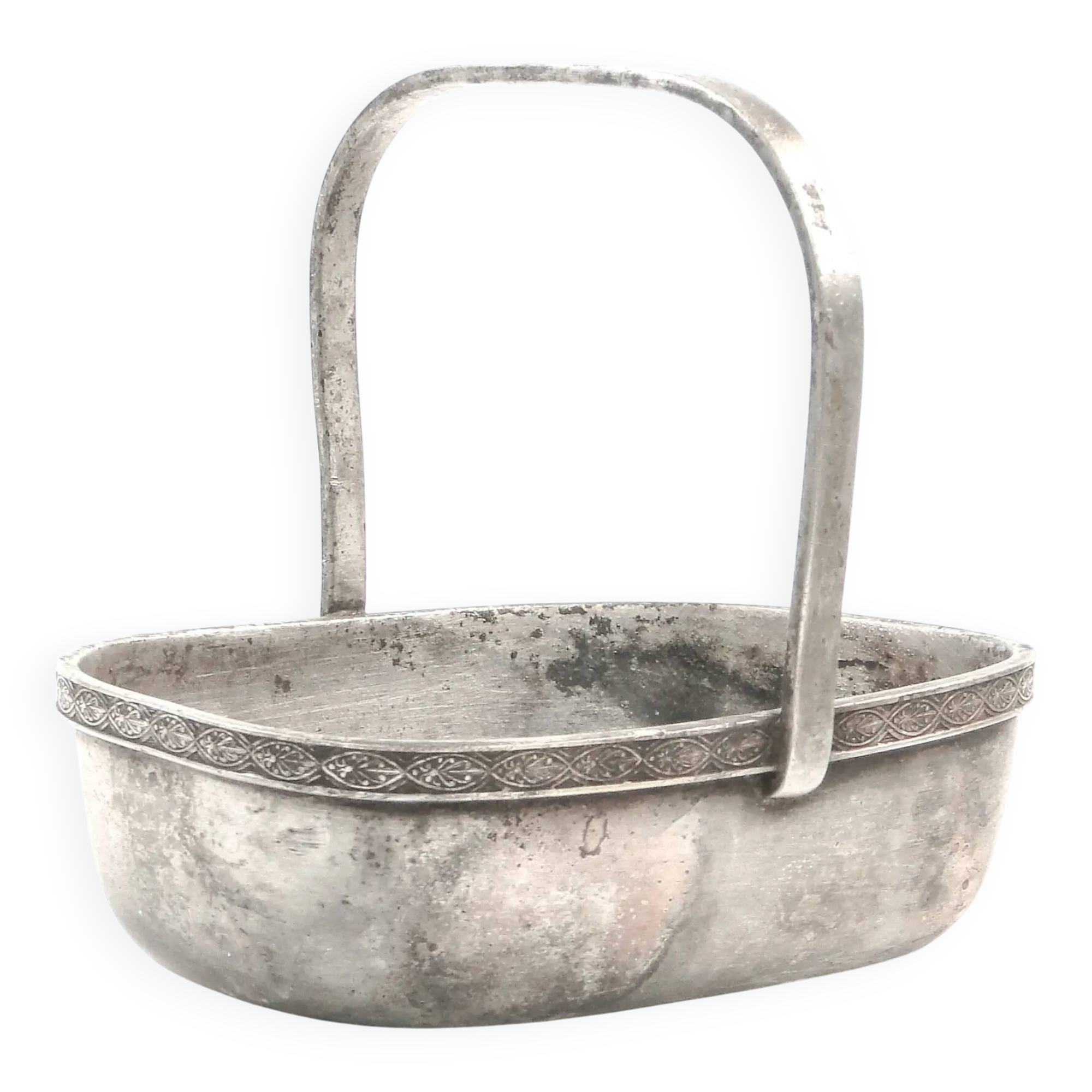 Art Deco nut basket, silver-plated metal, Norblin, Poland, 1930s