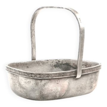 Art Deco nut basket, silver-plated metal, Norblin, Poland, 1930s