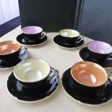 6 Saint Amand semi-vitrified earthenware coffee cups