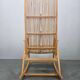 Rare Midcentury Wood and Rattan Rocking Chair, Denmark, 1960s