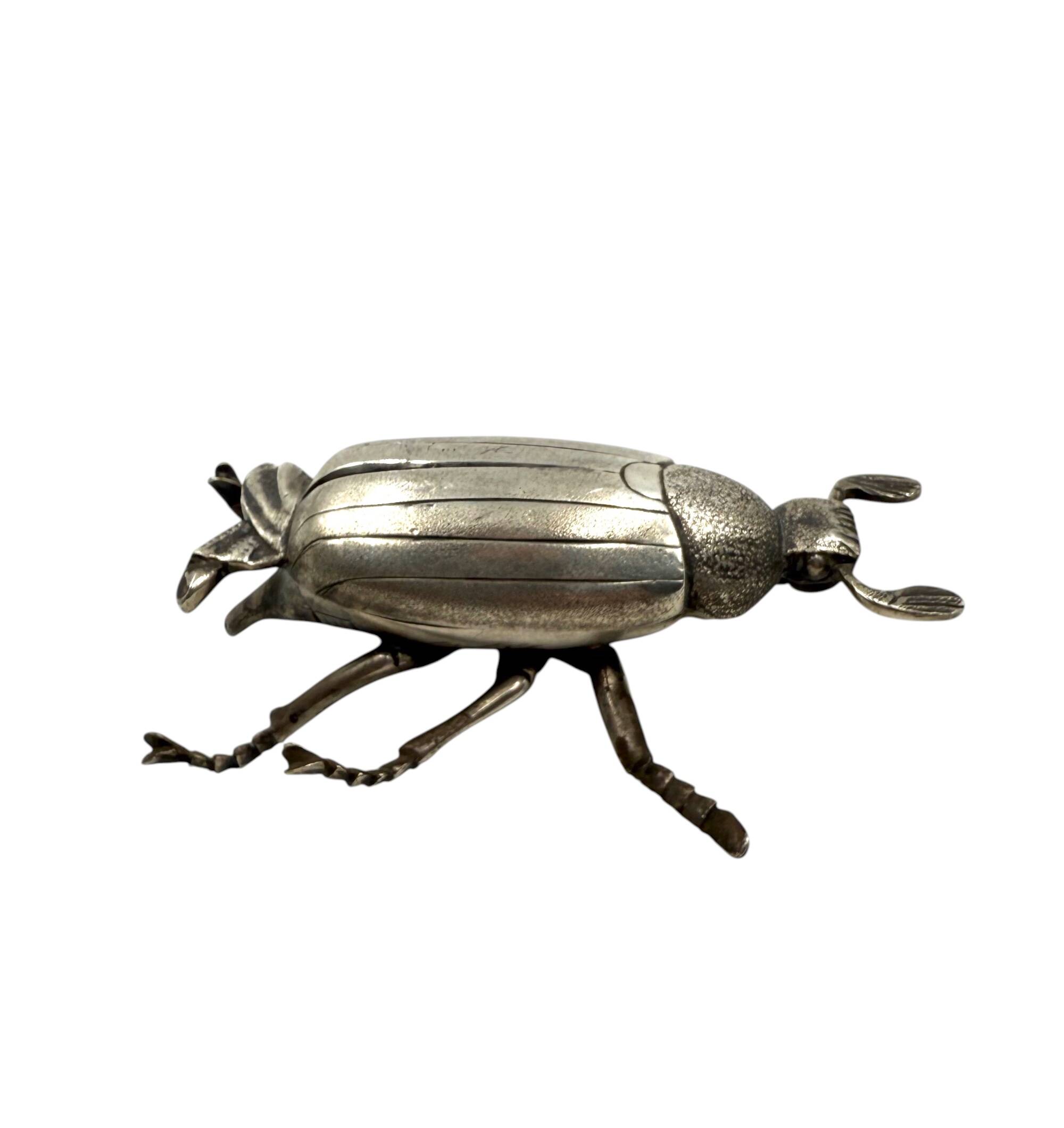 Silver insect shaped ashtray / box, France 1950s