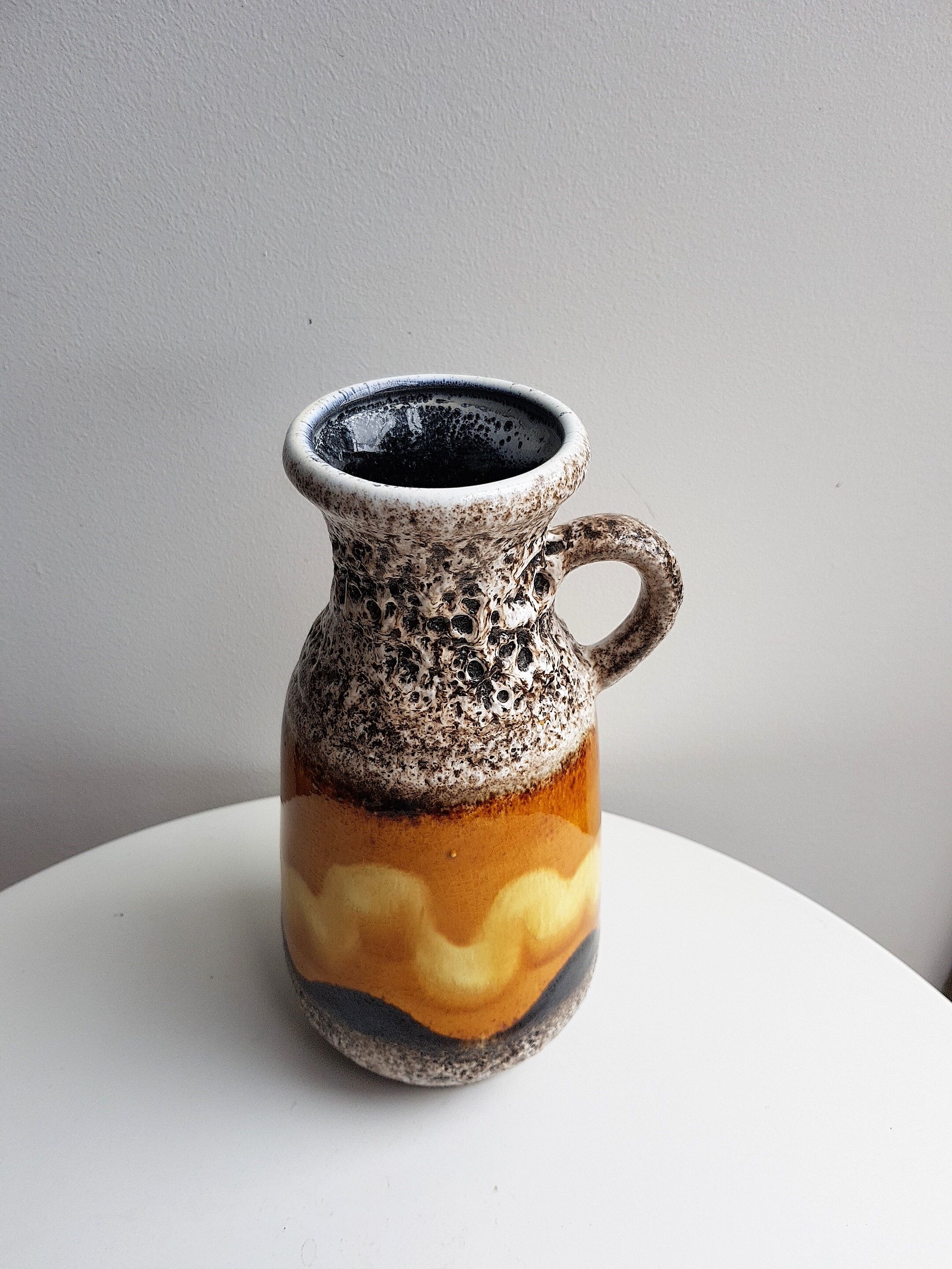 Vase in colorful stoneware vintage 70