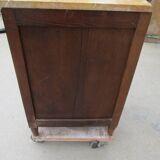 Large art deco walnut bedside table