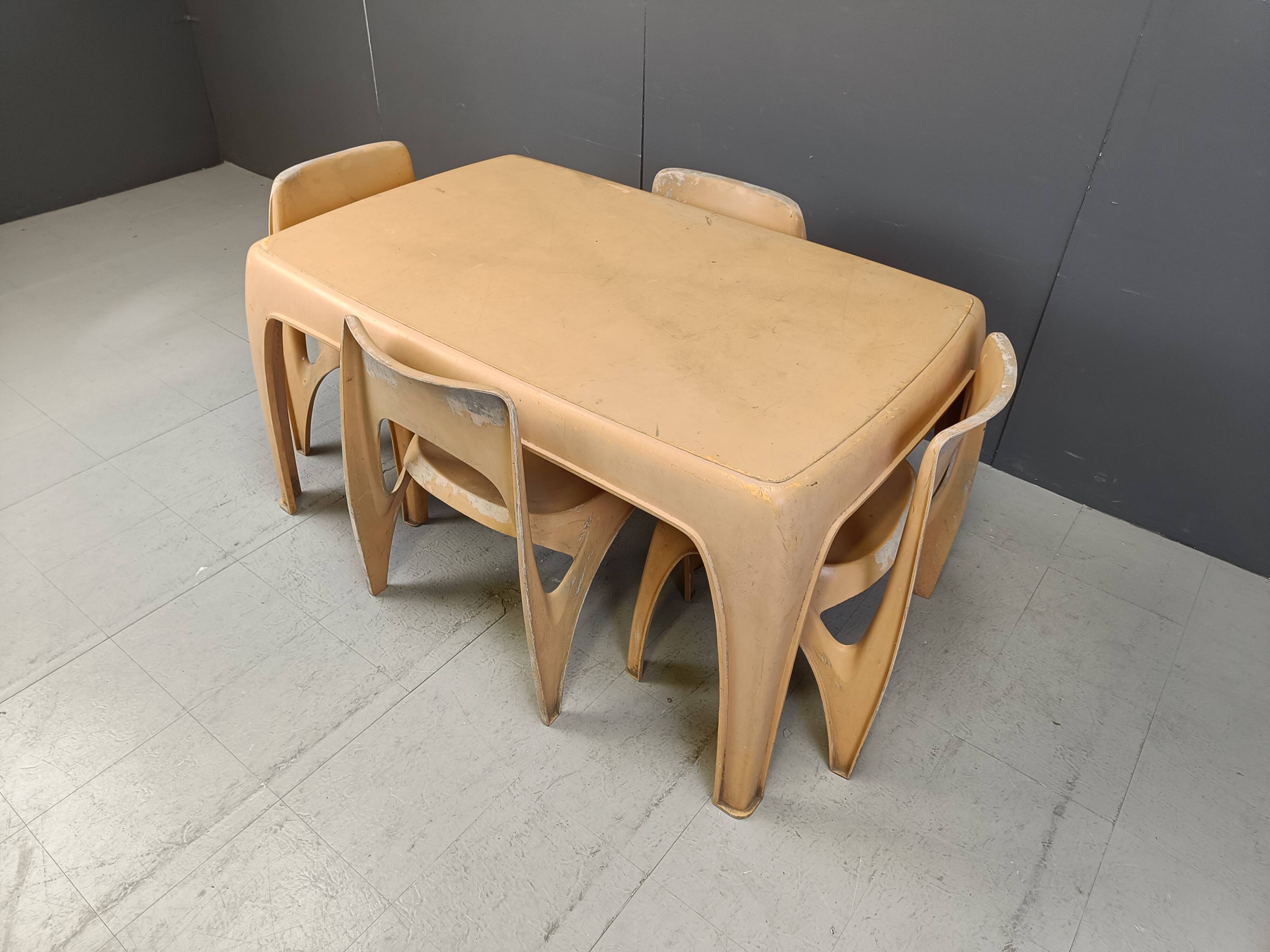 German dining set by Preben Fabricius for Interplast, 1970s