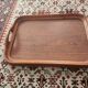 Antique teak tray: vintage