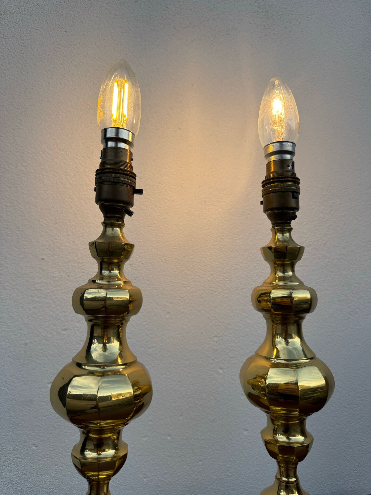 Neo-classical lamp bases in solid brass