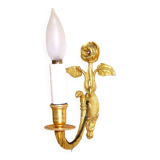 Simple wall sconce in classic Empire style made of vintage French cast brass 4316.