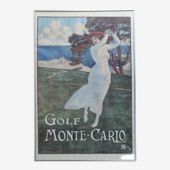 Golf monte-carlo framed poster after elio xim