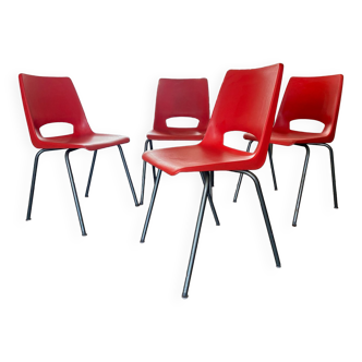 Mid-century modern industrial chairs from ahrend de cirkel, 1960s, set of 4