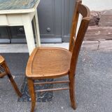 Paire de chaises bistrot bois courbé