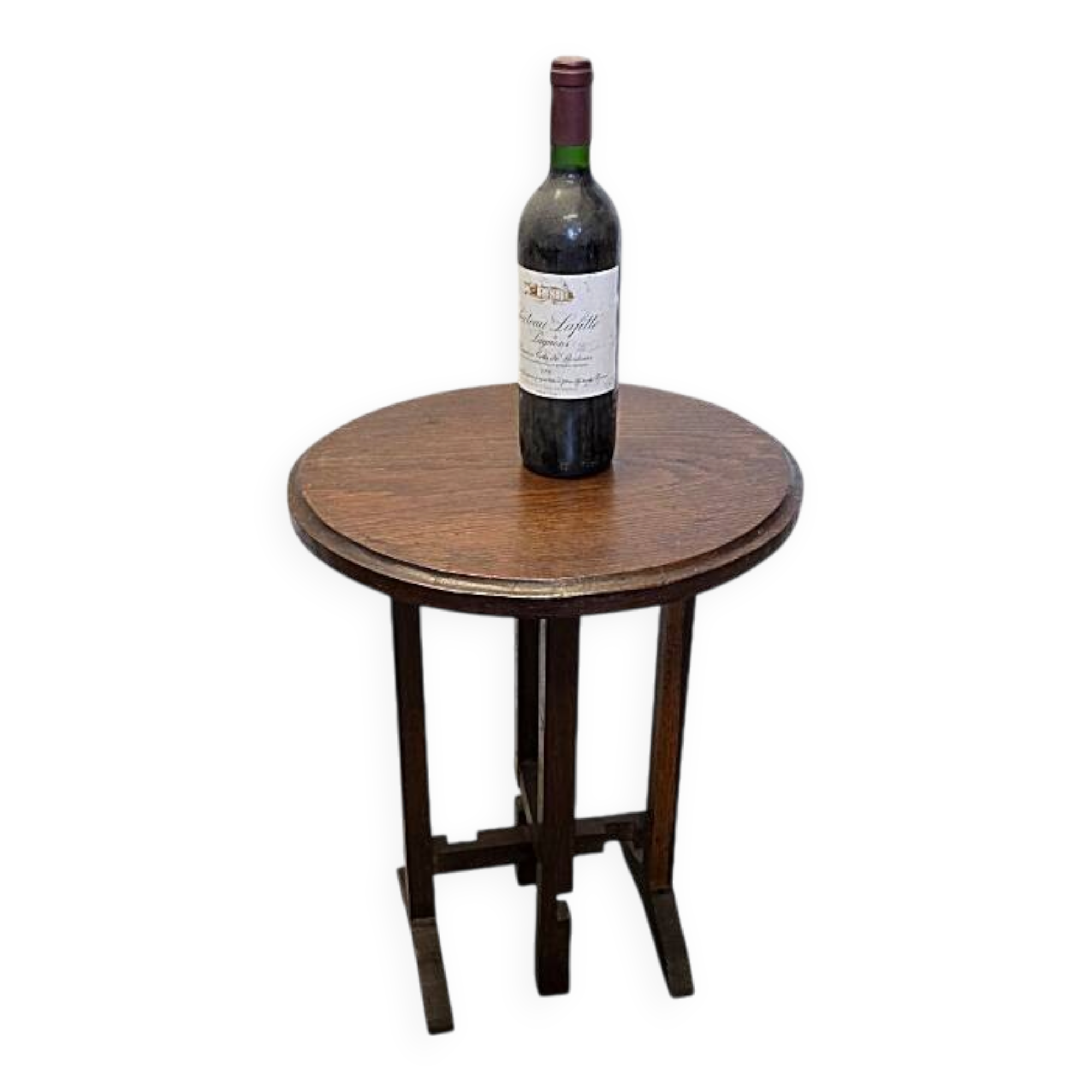 Old French Oak Folding Side Table, mid-century