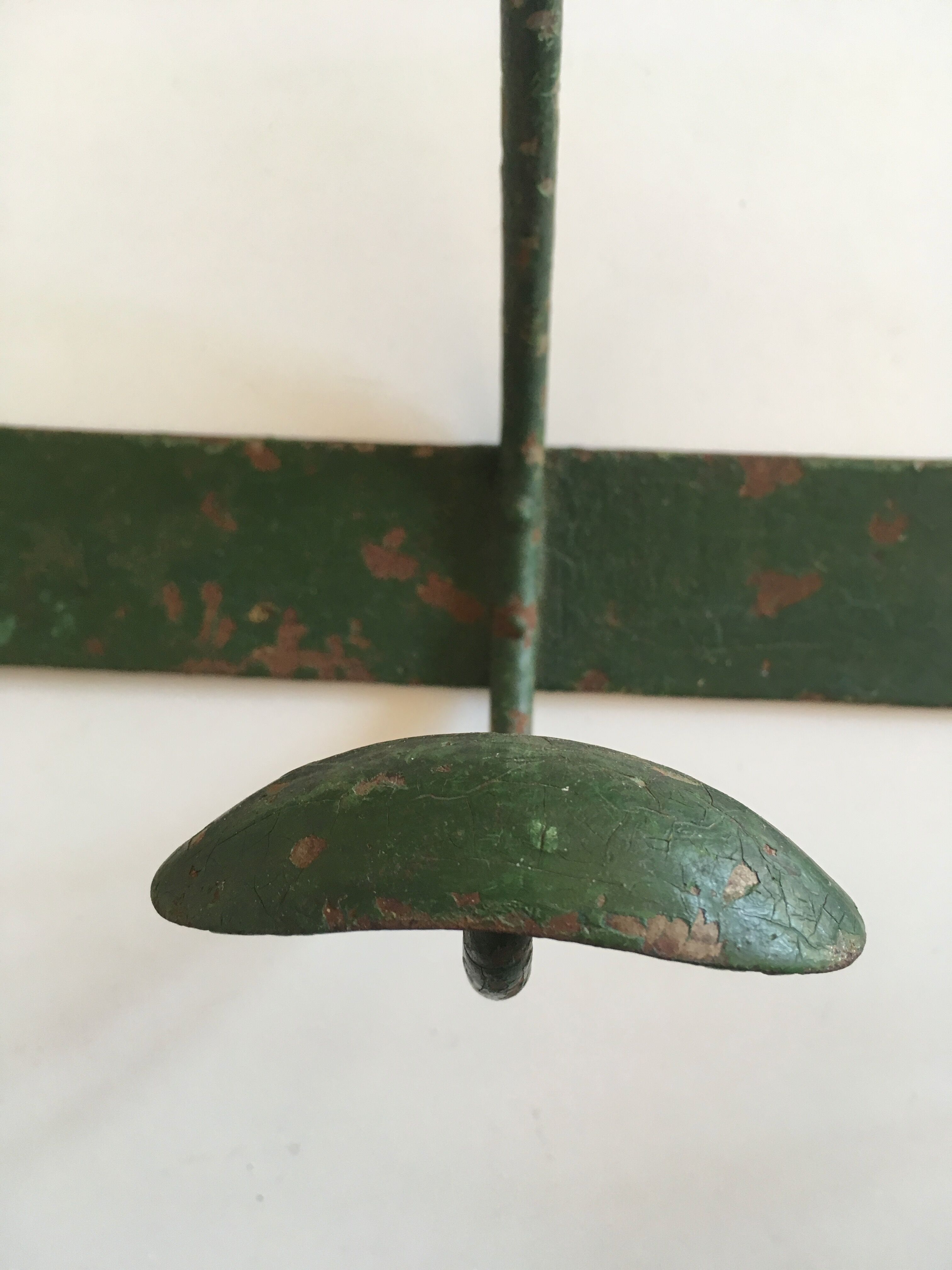 1900 green metal garden coat holder