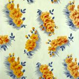 Original gouache on paper from Editions JEHLEM, floral decoration (yellow), twentieth century, Paris