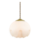 Mid-Century Italian Brass & Opaline Pendant Lamp