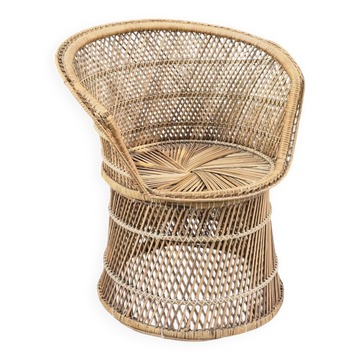 Vintage woven rattan/basket barrel chair