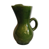 Carafe vintage en céramique vernissée verte