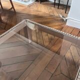 Table basse bois et verre 1970