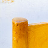 Four wooden and straw stools 70