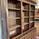 Large antique two-body library in solid oak – 3 glass doors
