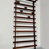 Antique Italian design wall coat rack Ezhio Longhi / Elam vintage teak